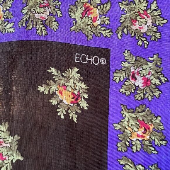 Echo very large multi colored floral scarf/wrap - Picture 6 of 11